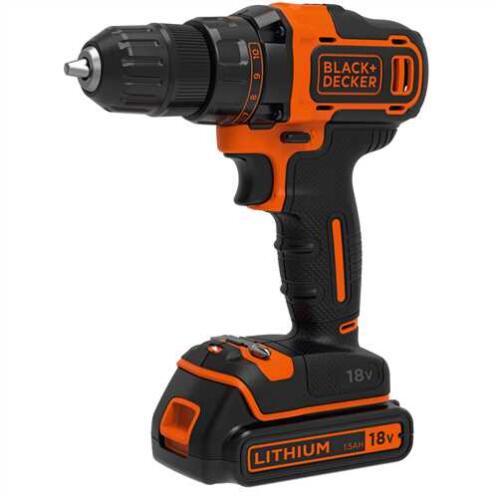 Black+Decker Δραπανοκατσάβιδο 2 ταχυτήτων Με Μπαταρία 18V 1,5Αh BDCDD186-QW