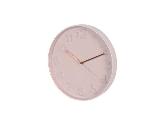 Διακοσμητικό Ρολόι Τοίχου, κατάλληλο για εσωτερική διακόσμηση, 30.5x30.5x5cm Ροζ