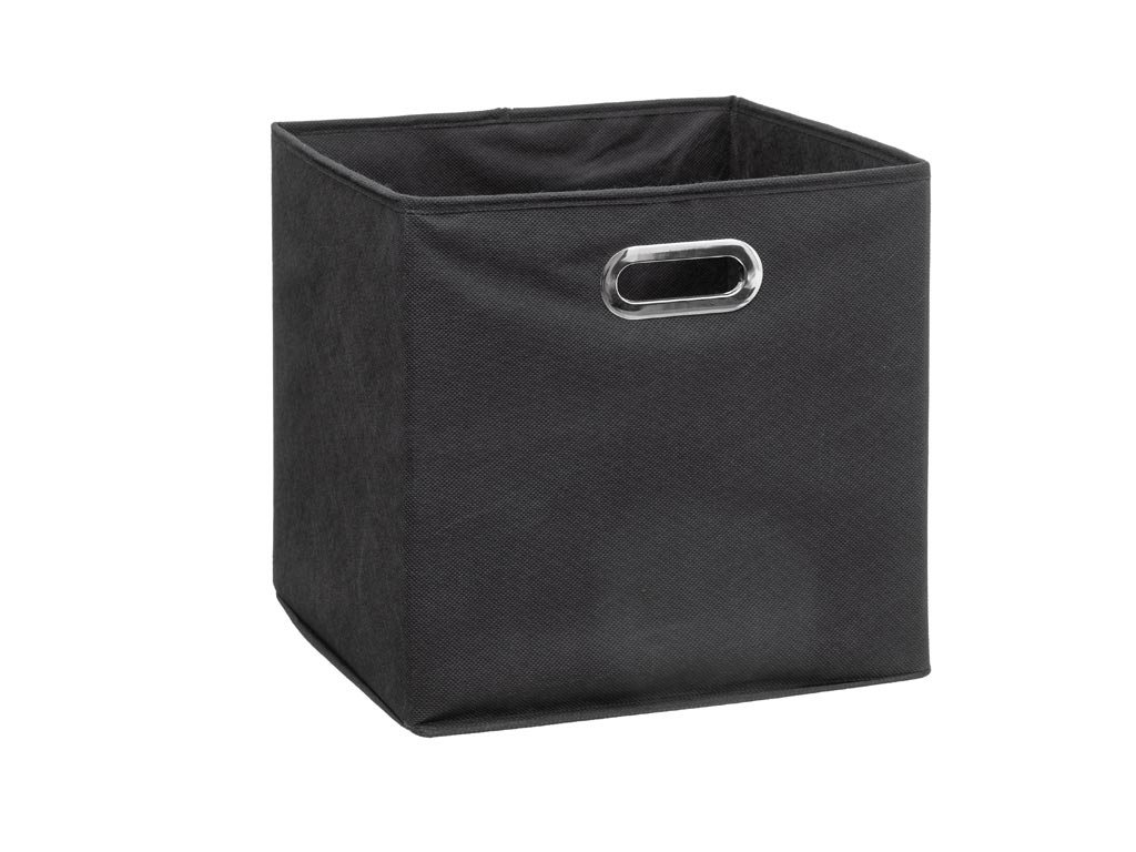 Πτυσσόμενο Υφασμάτινο Κουτί Αποθήκευσης με Λαβές σε Σκούρο Γκρι, 31x31x31 cm