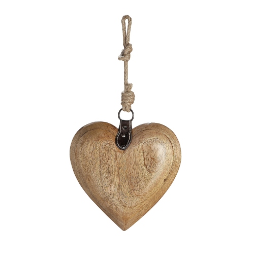 ARTELIBRE Διακοσμητικό Κρεμαστό Καρδιά Φυσικό Ξύλο 7x20x20cm