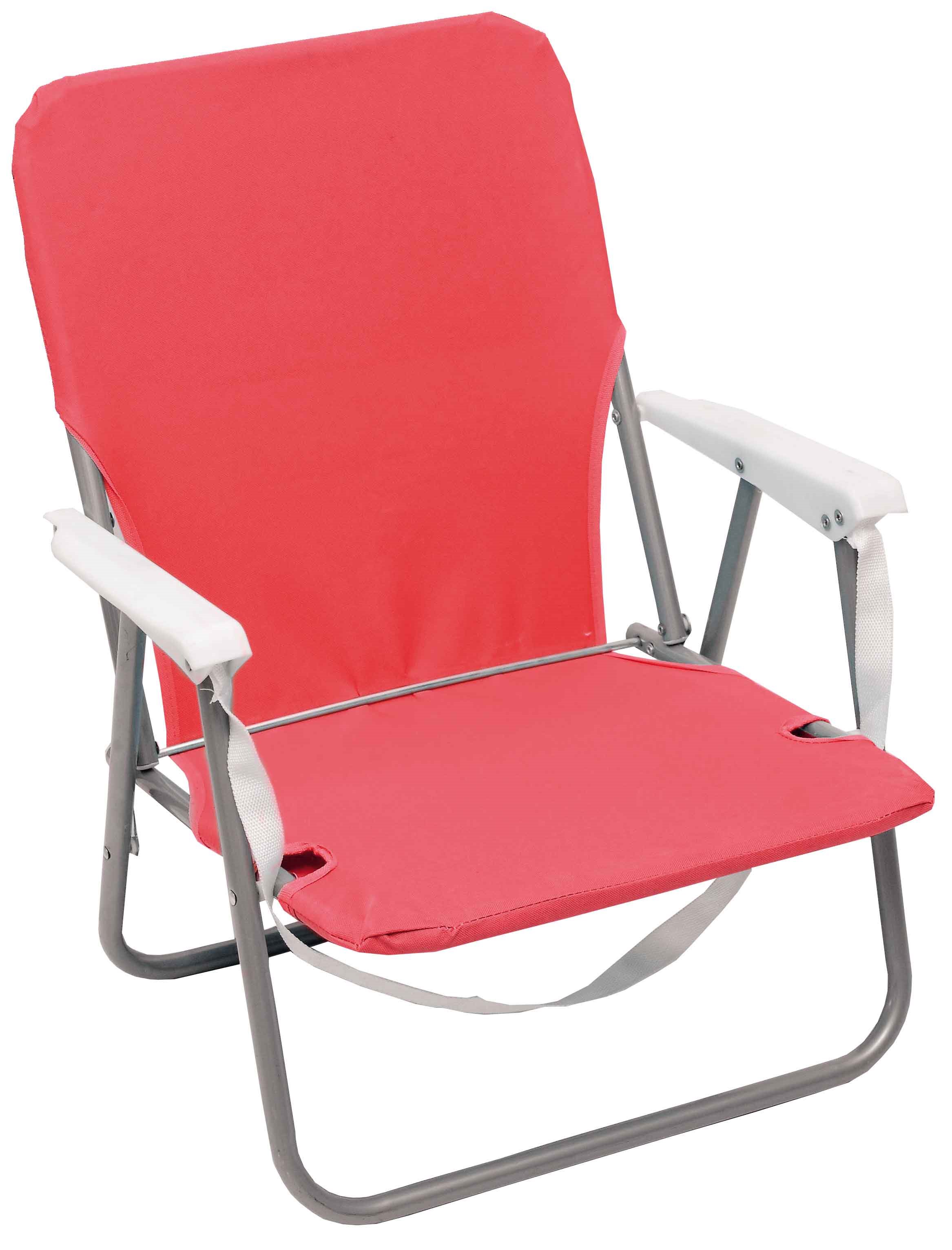 Campus καρέκλα παραλίας μεταλλική κόκκινο με μπράτσα polyester