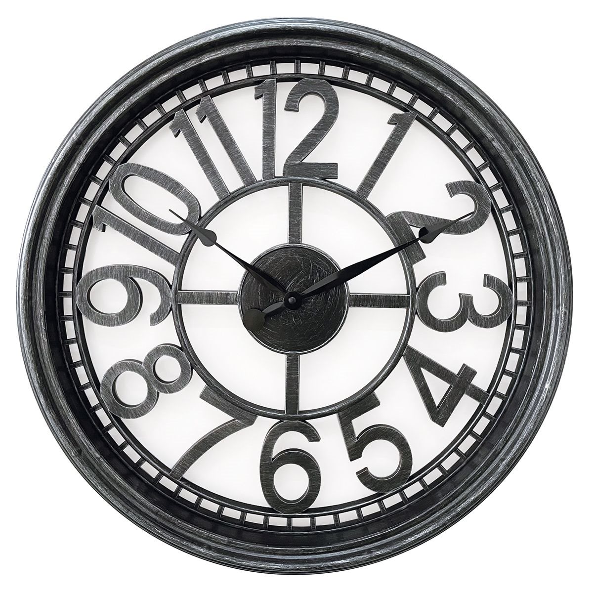 ArteLibre Ρολόι Τοίχου Ασημί Πλαστικό Φ50.7x5.2cm