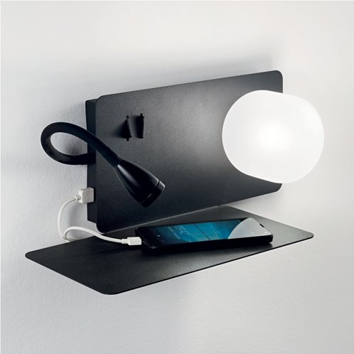 Ideal Lux Φωτιστικό Τοίχου Απλίκα Πολύφωτο Book-2 AP2 174846 G9/LED max 1 x 28W / 3W Μαύρο