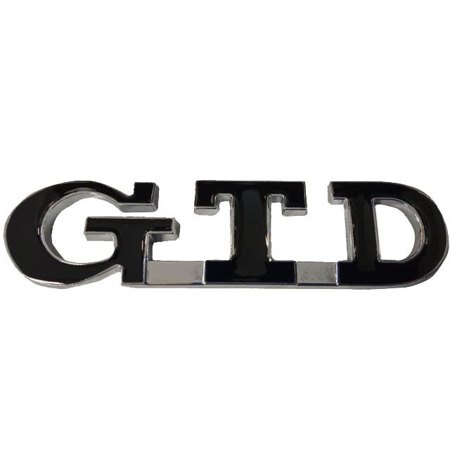 Auto Gs Αυτοκόλλητο Σήμα "GTD" Μαύρο - Ασημί 9x2.2cm 1 Τεμάχιο