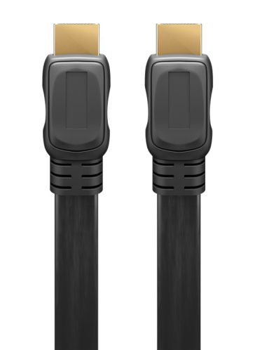 GOOBAY καλώδιο HDMI 2.0 με Ethernet 61279 flat 18Gbit/s 4K 2m μαύρο