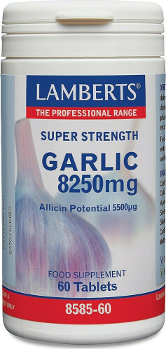 Lamberts Garlic 8250mg Συμπλήρωμα Διατροφής Για Το Καρδειαγγειακό Σύστημα 60 Ταμπλέτες