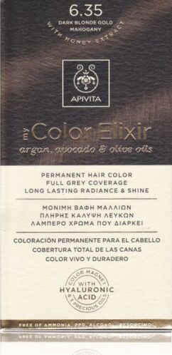 Apivita My Color Elixir Σετ Βαφή Μαλλιών Χωρίς Αμμωνία 6.35 Ξανθό Σκούρο Μελί Μαονί 125ml